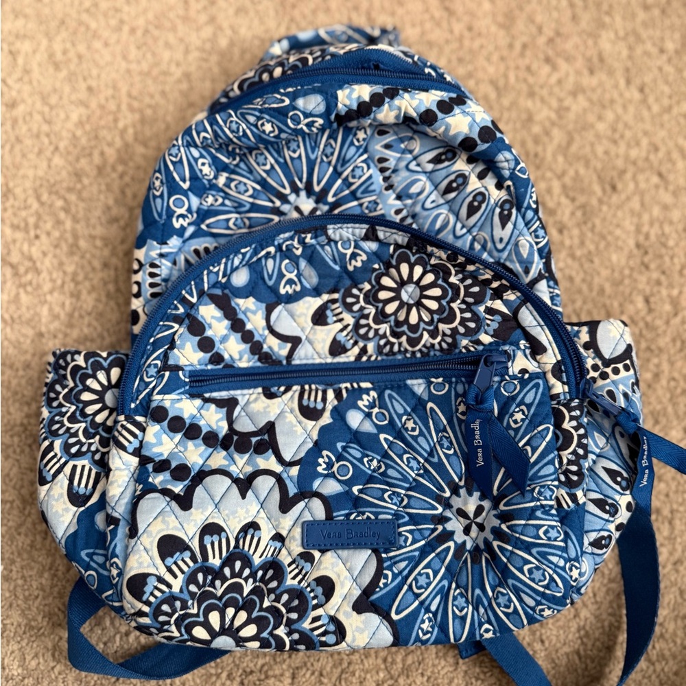 Vera Bradley Blue and White Patterned Backpack